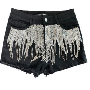 Fashion Nova Black Sequin Shorts 5